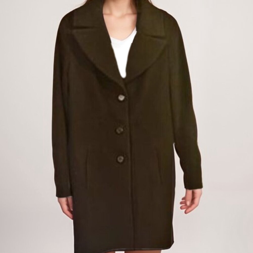 George Simonton Studio Lambswool fully lined black Classic Coat Size 8
